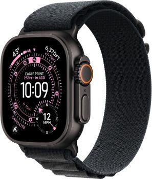 Apple Watch Ultra 3, Black Titanium Case with Black Alpine Loop (S)