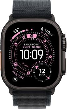 Apple Watch Ultra 3, Black Titanium Case with Black Alpine Loop (S)