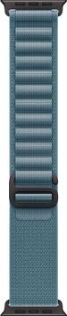 Apple Watch Ultra 3, Black Titanium Case with Light Blue Alpine Loop (L)