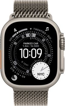 Apple Watch Ultra 3, Natural Titanium Case with Natural Titanium Milanese Loop (S)