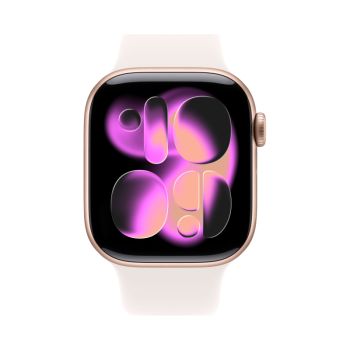 Apple Watch Series 11, 46 mm, Rose Gold Aluminum Light Blush Sport Band S/M