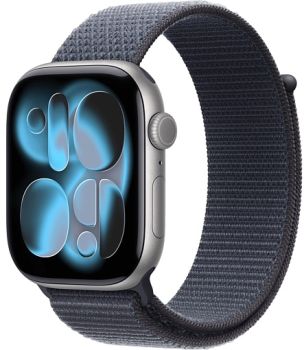 Apple Watch Series 11 46mm, Space Gray Aluminum Case with Sport Loop Anchor Blue