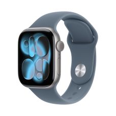 Apple Watch Series 11, 46 mm, Silver Aluminum Anchor blue Sport Band S/M