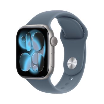 Apple Watch Series 11, 46 mm, Silver Aluminum Anchor blue Sport Band S/M