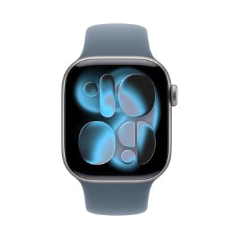 Apple Watch Series 11, 46 mm, Silver Aluminum Anchor blue Sport Band S/M