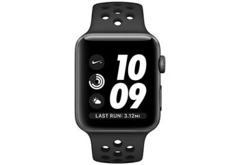 Apple Watch Nike+ 42 мм, корпус из алюминия цвета «серый космос», спортивный ремешок Nike цвета «антрацитовый/чёрный»