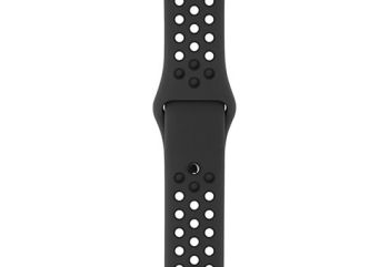 Apple Watch Nike+ 42 мм, корпус из алюминия цвета «серый космос», спортивный ремешок Nike цвета «антрацитовый/чёрный»