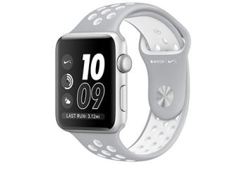Apple Watch Nike+ 42 мм, корпус из серебристого алюминия, спортивный ремешок Nike цвета «листовое серебро/белый»