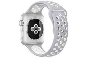 Apple Watch Nike+ 42 мм, корпус из серебристого алюминия, спортивный ремешок Nike цвета «листовое серебро/белый»