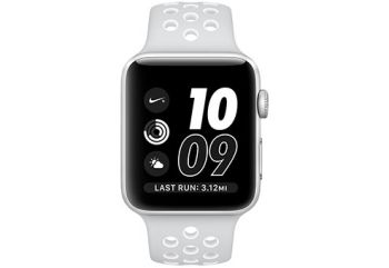 Apple Watch Nike+ 42 мм, корпус из серебристого алюминия, спортивный ремешок Nike цвета «чистая платина/белый»