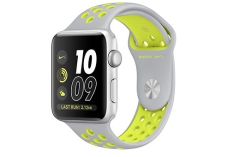 Apple Watch Nike+ 42 мм, корпус из серебристого алюминия, спортивный ремешок Nike цвета «листовое серебро/салатовый»