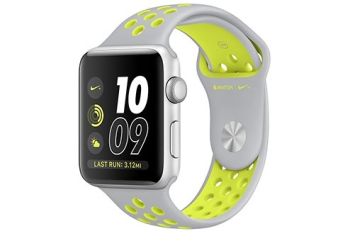 Apple Watch Nike+ 42 мм, корпус из серебристого алюминия, спортивный ремешок Nike цвета «листовое серебро/салатовый»