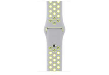 Apple Watch Nike+ 42 мм, корпус из серебристого алюминия, спортивный ремешок Nike цвета «листовое серебро/салатовый»