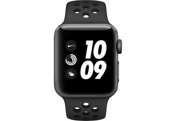 Apple Watch Nike+ Series 3, 38 мм, корпус из алюминия цвета «серый космос», спортивный ремешок Nike цвета «антрацитовый/чёрный»