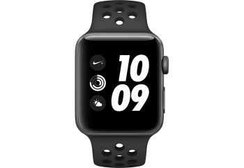 Apple Watch Nike+ Series 3, 42 мм, корпус из алюминия цвета «серый космос», спортивный ремешок Nike цвета «антрацитовый/чёрный»