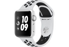 Apple Watch Nike+ Series 3, 38 мм, корпус из серебристого алюминия, спортивный ремешок Nike цвета «чистая платина/чёрный»