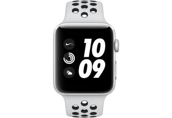Apple Watch Nike+ Series 3, 42 мм, корпус из серебристого алюминия, спортивный ремешок Nike цвета «чистая платина/чёрный»